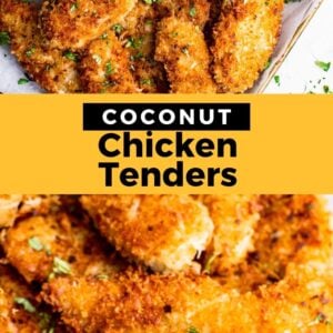 coconut chicken tenders pinterest collage