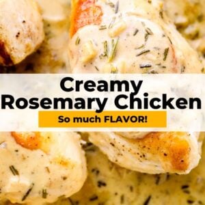 creamy rosemary chicken pinterest collage