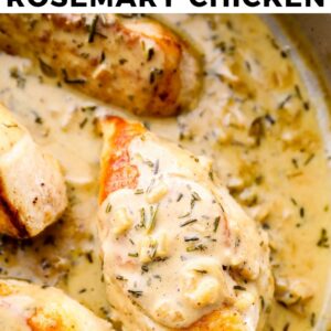 creamy rosemary chicken pinterest collage