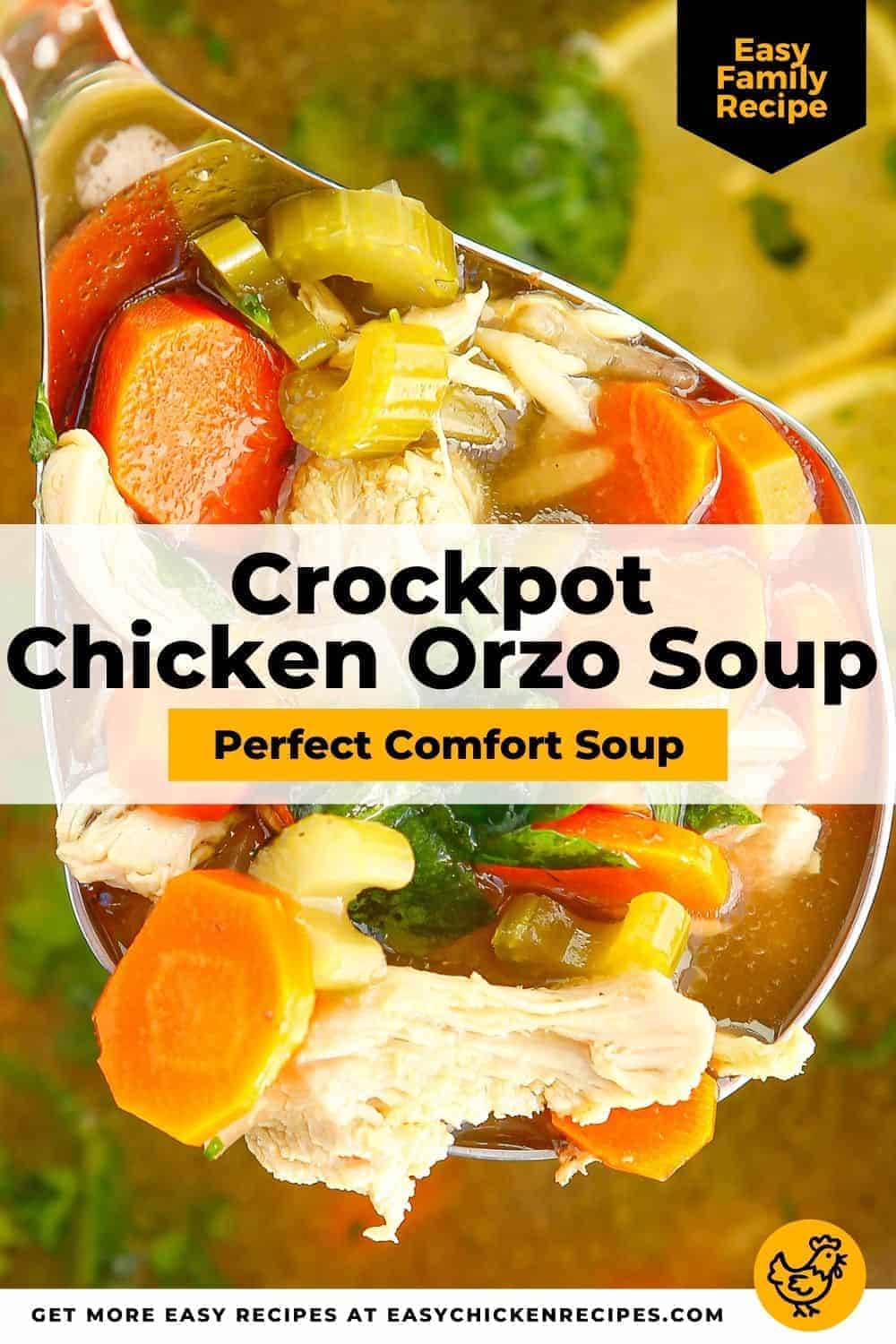 Crockpot Lemon Chicken Orzo Soup - Easy Chicken Recipes