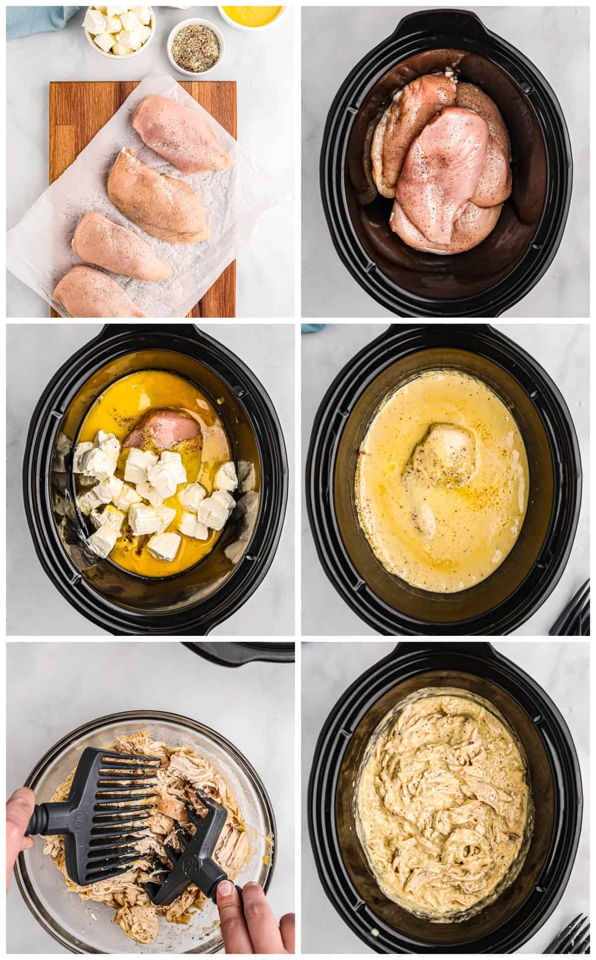 step by step photos for how to make crockpot italian chicken