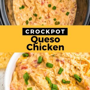 crockpot queso chicken pinterest collage