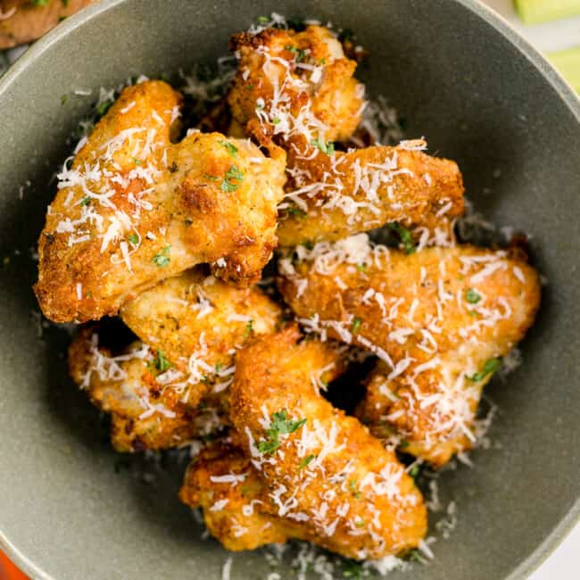 Air Fryer Garlic Parmesan Wings Easy Chicken Recipes