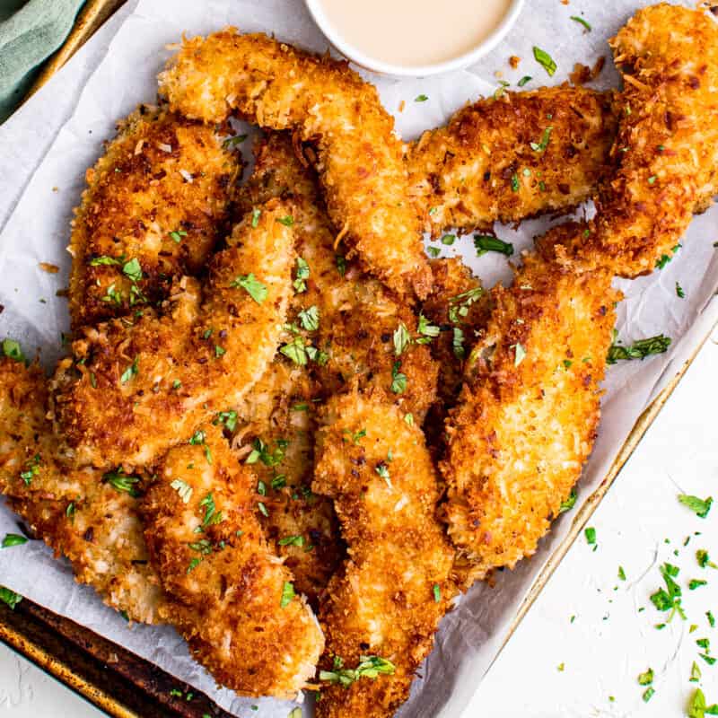 Coconut Chicken Tenders with Pina Colada Dip - Easy Chicken Recipes