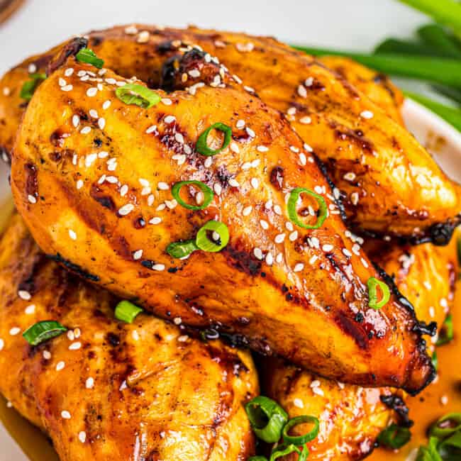 featured grilled chicken teriyaki breasts with teriyaki marinade