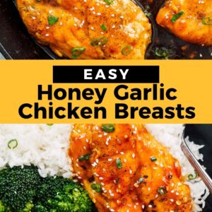 honey garlic chicken breasts pinterest collage