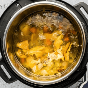 cooked chicken stock in an instant pot.