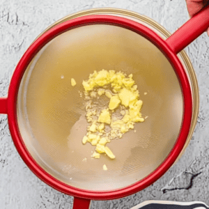 straining fat out of instant pot chicken stock.