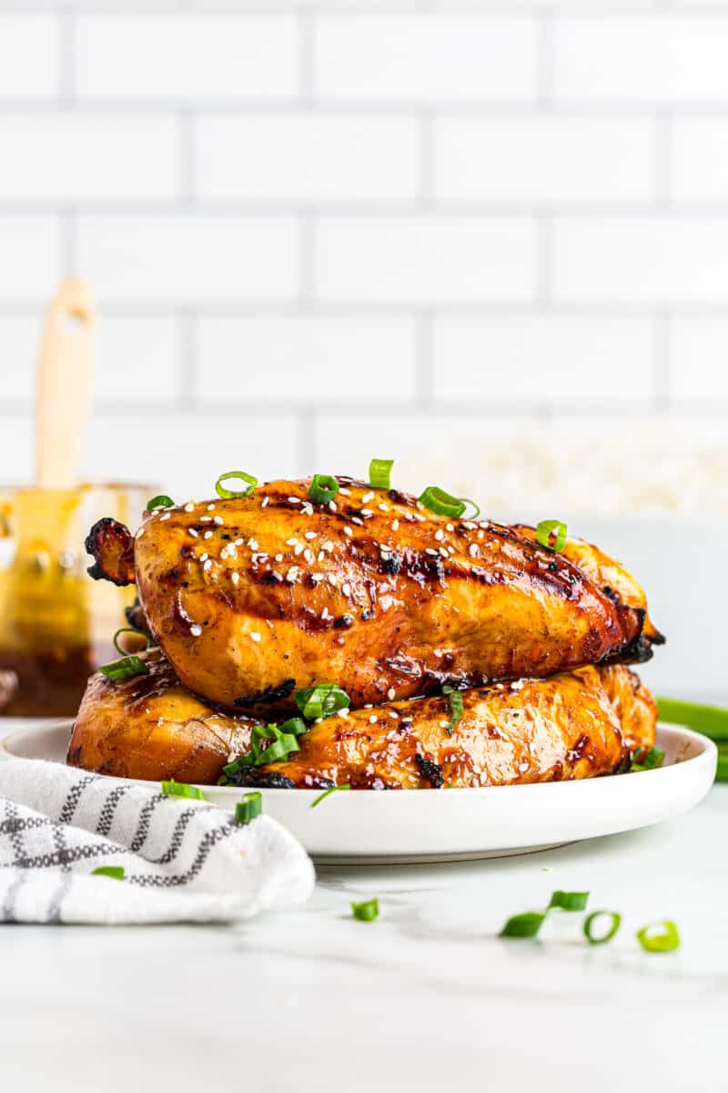 chicken marinated and grilled with chicken teriyaki marinade