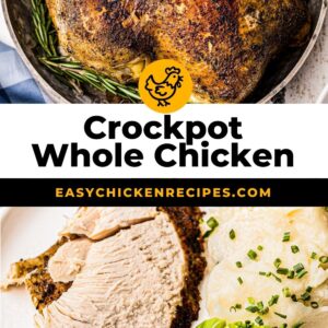 crockpot whole chicken pinterest collage