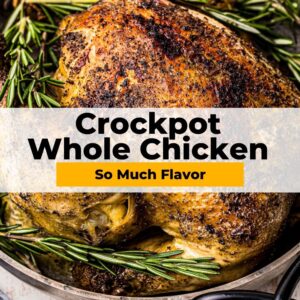 crockpot whole chicken pinterest collage