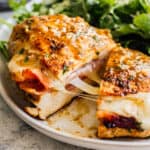 featured ham and cheese stuffed chicken