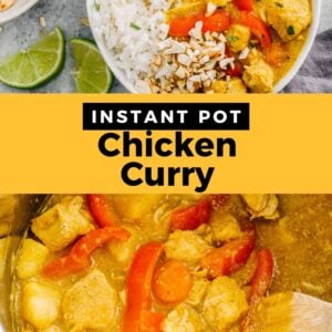 instant pot chicken curry pinterest collage