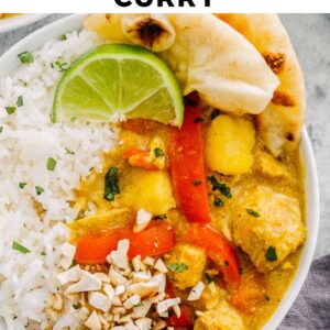 instant pot chicken curry pinterest collage