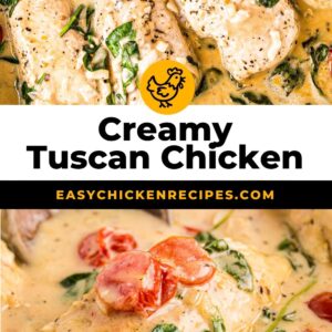 tuscan chicken pinterest collage