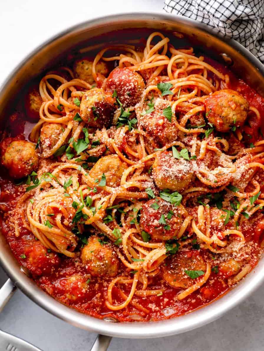 Chicken Spaghetti and Meatballs