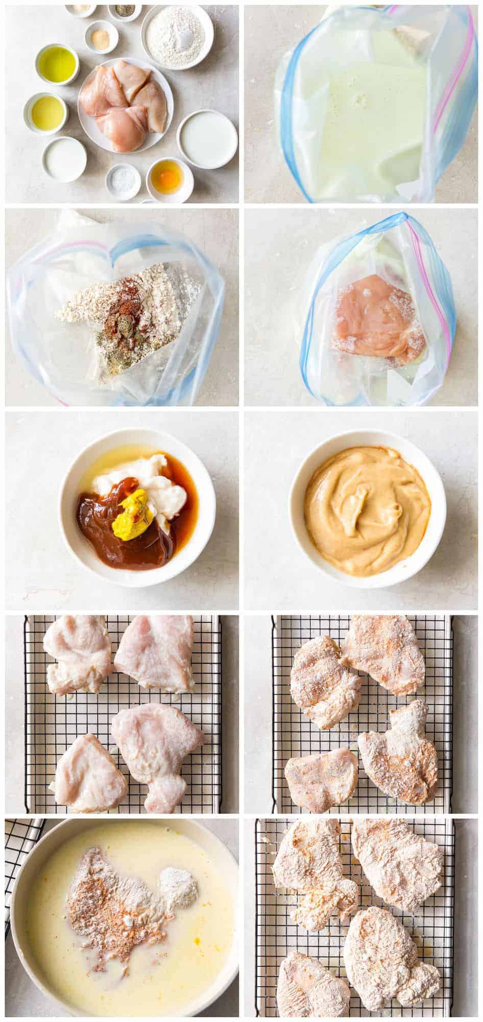 step by step photos for how to make copycat chick fil a sandwiches