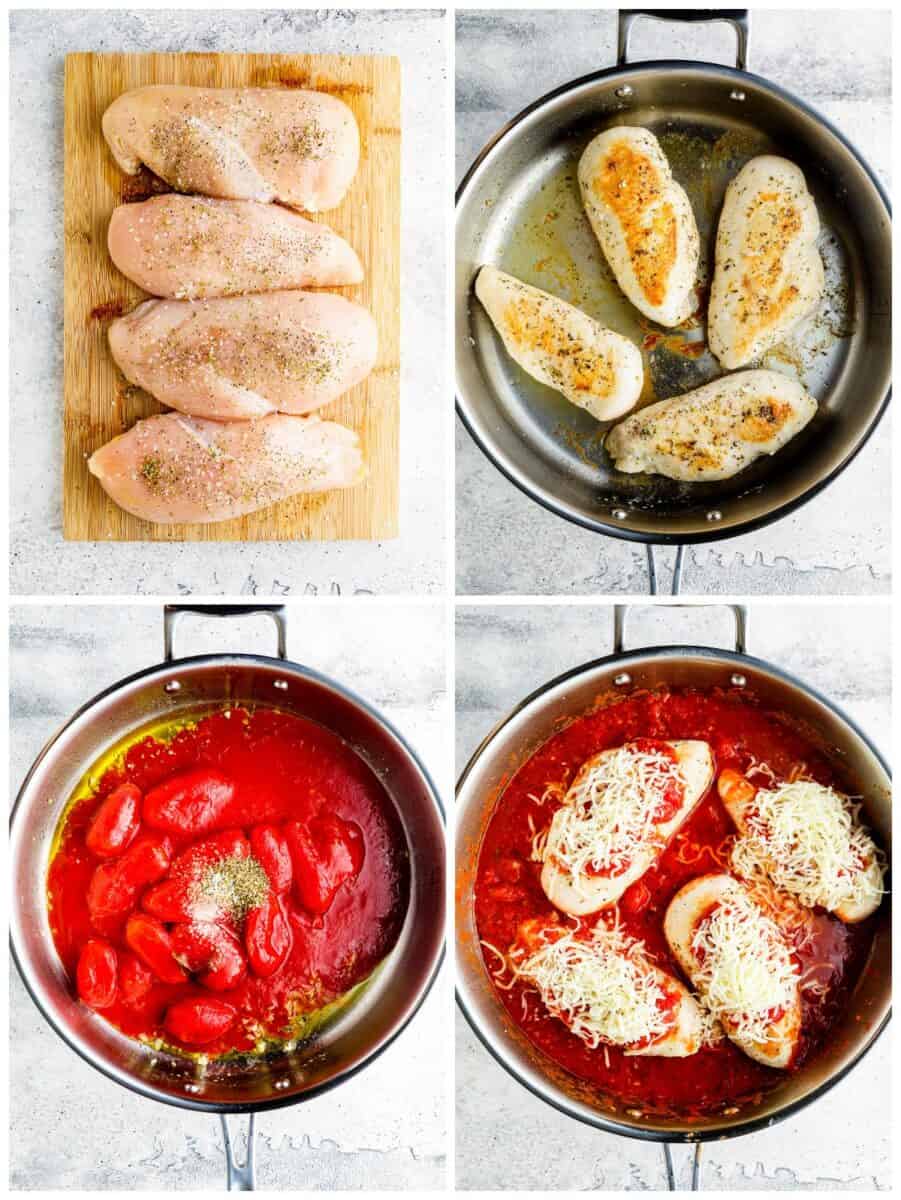 step by step photos for how to make chicken marinara