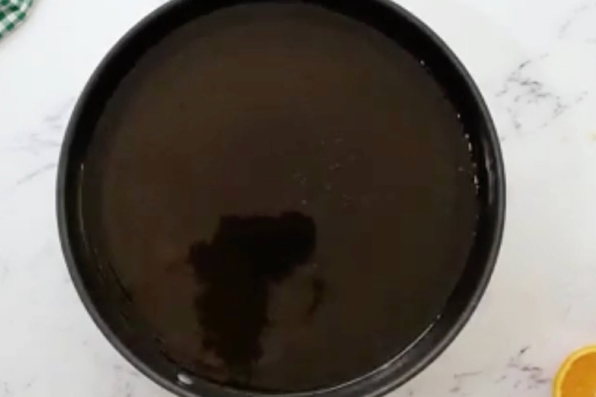 vegetable oil in a pan.