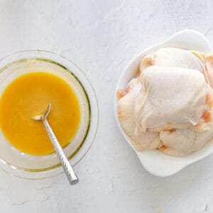 how to air fryer honey mustard chicken thighs
