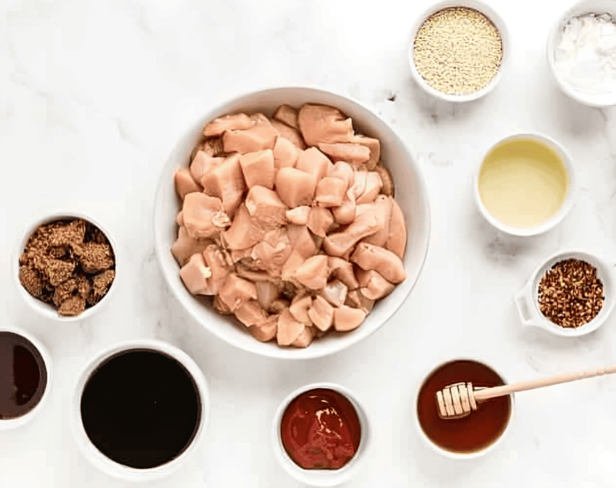 ingredients for crockpot sesame chicken.