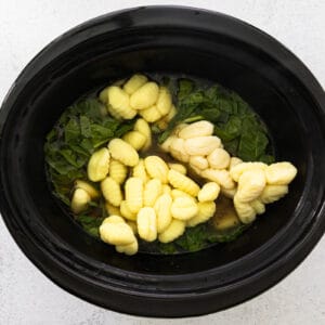 spinach and gnocchi in crockpot for chicken gnocchi soup