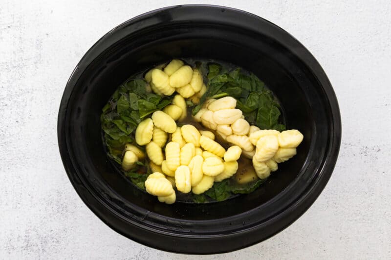 spinach and gnocchi in crockpot for chicken gnocchi soup
