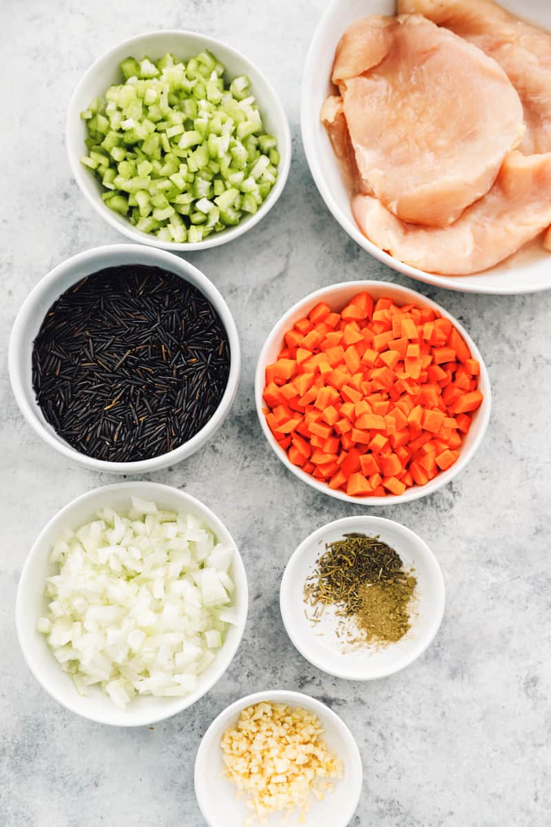 ingredients for chicken wild rice soup