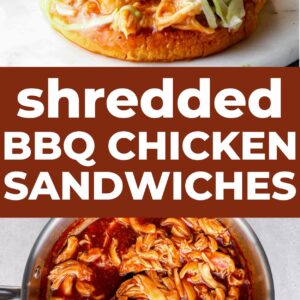 shredded bbq chicken sandwiches pin