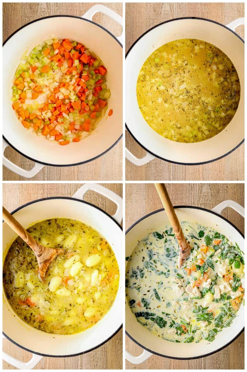 step by step photos for how to make chicken gnocchi soup