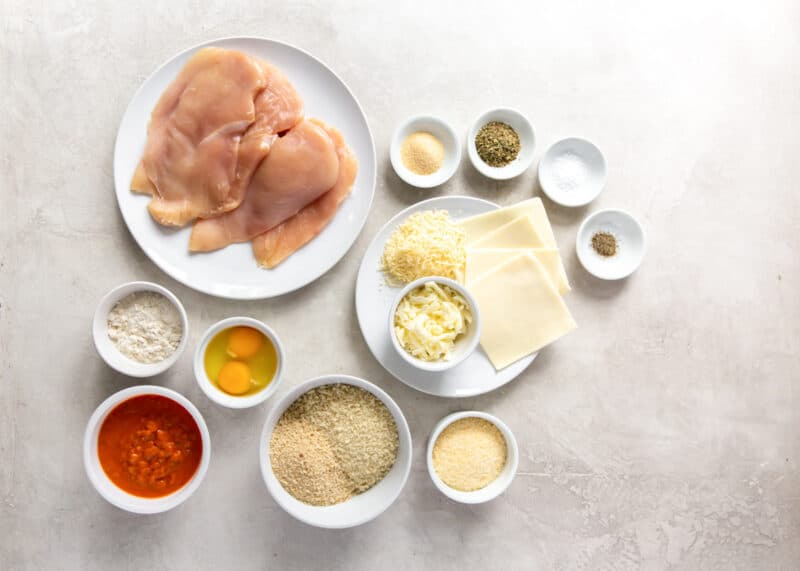 ingredients for fried chicken parmesan