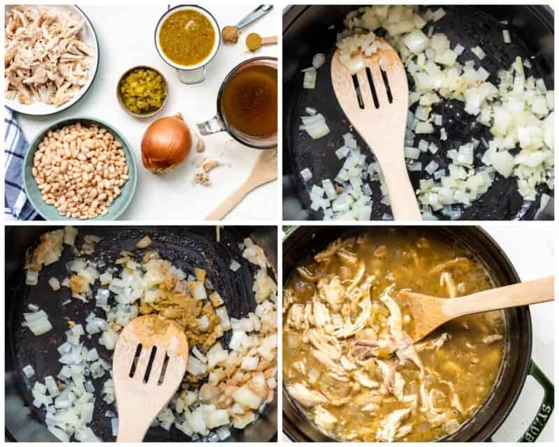step by step photos for how to make green chile chicken soup