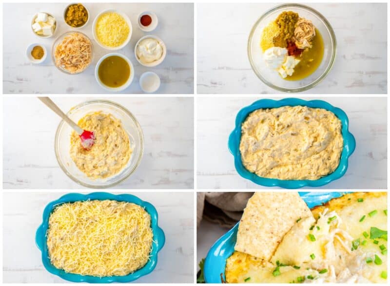 step by step photos for how to make white chicken enchilada dip