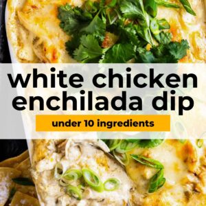 white chicken enchilada dip pin