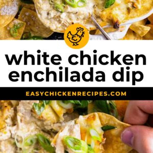 white chicken enchilada dip pin