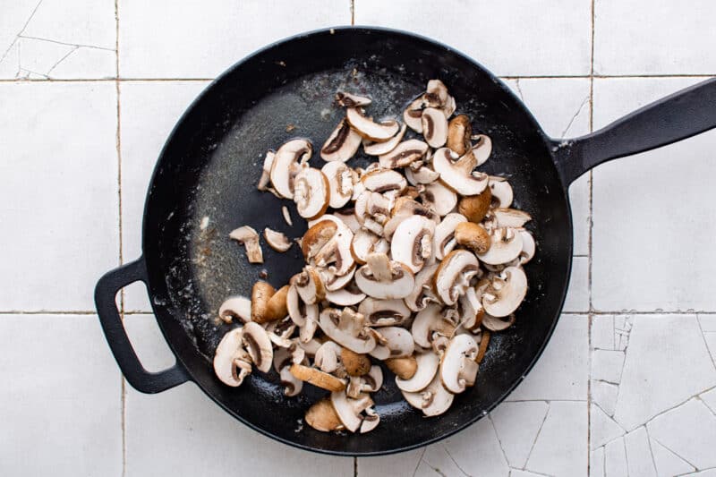 mushrooms in a skillet