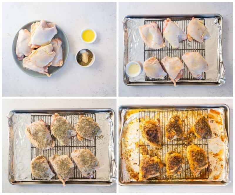 step by step photos for how to make baked chicken thighs