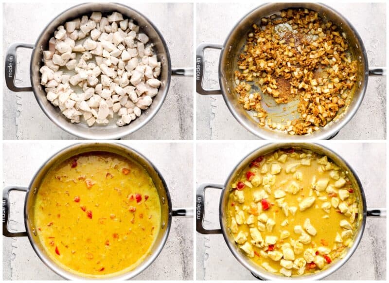 step by step photos for how to make coconut curry chicken