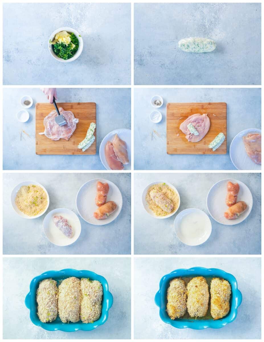 step by step photos for how to make chicken kiev.