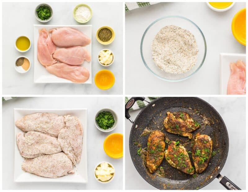 step by step photos for how to make lemon pepper chicken.