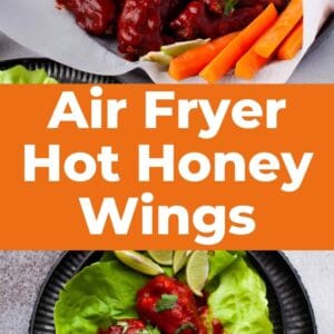 air fryer hot honey chicken wings pin.