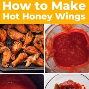 air fryer hot honey chicken wings pin.