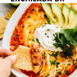 easy chicken enchilada dip pin