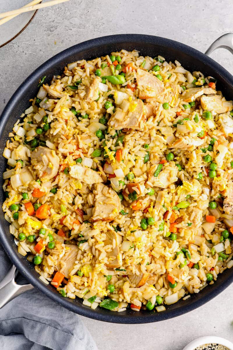 fried rice in a skillet