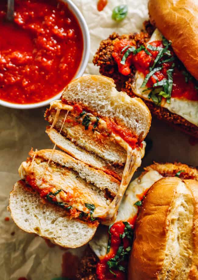 chicken parmesan on sub sandwich bread