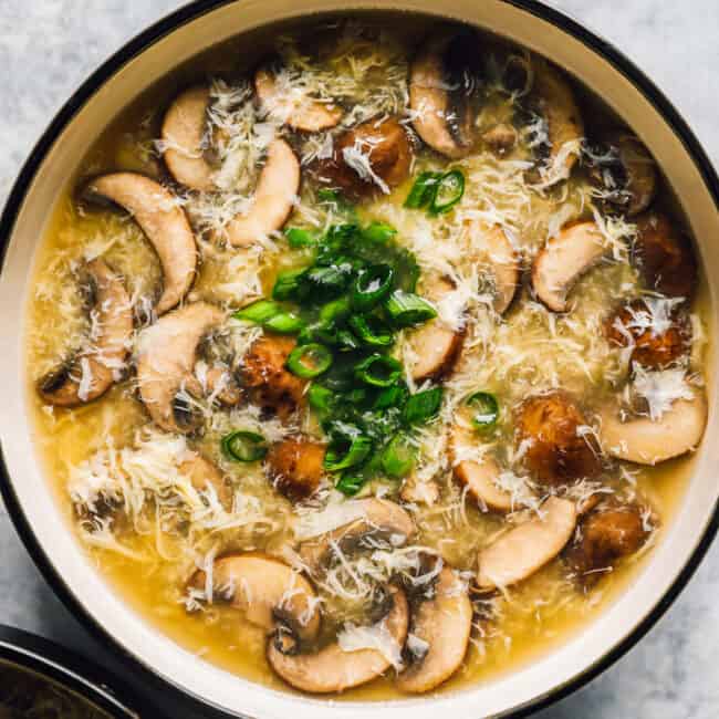 a bowl of homemade egg drop soup