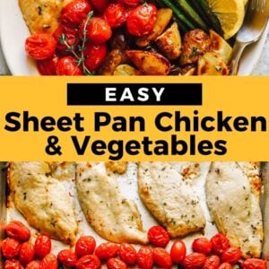 easy sheet pan chicken and vegetables pin