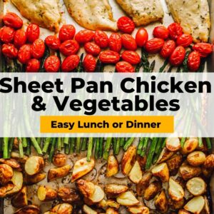 sheet pan chicken and vegetables pin