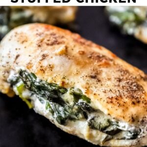 easy spinach dip stuffed chicken pin