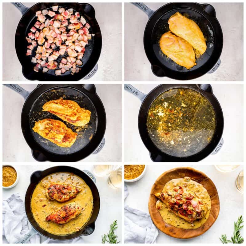 step by step photos for how to make creamy dijon chicken